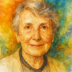 Anna Freud watercolor portrait in the Daily Celebrations style