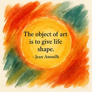 The object of art is to give life shape. Jean Anouilh