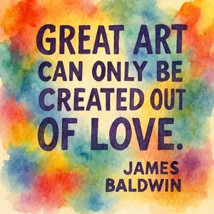 Great art can only be created out of love. James Baldwin