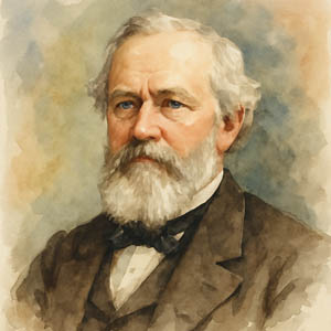 Watercolor portrait of Gail Borden Jr.