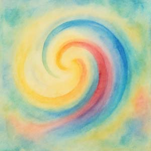 Mindful breathing watercolor