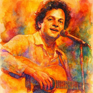 Harry Chapin performing with his guitar