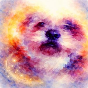 Watercolor portrait of Clapton with glowing halo and spiral of stars celebrating joyful differences