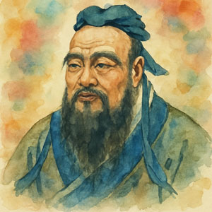 Portrait of Confucius — balance, wisdom, and harmony