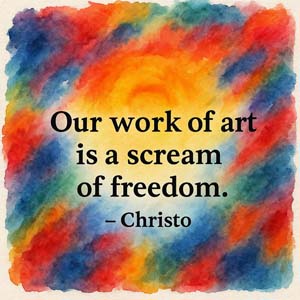 Our work of art is a scream of freedom. ~ Christo