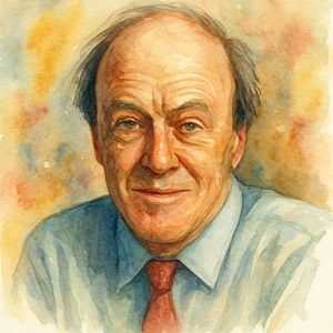 Watercolor Portrait of Roald Dahl
