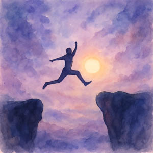 Watercolor of a runner showing determination
