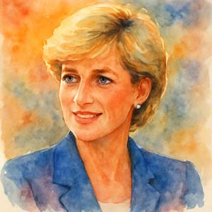 Watercolor tribute to Princess Diana