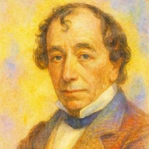 Benjamin Disraeli watercolor portrait