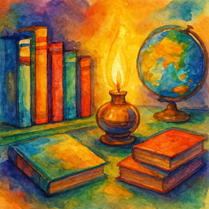 Watercolor representing learning and community