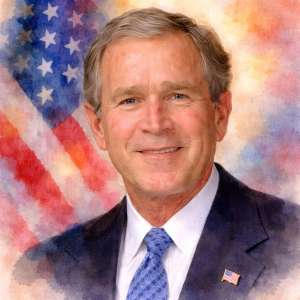 George W. Bush watercolor portrait