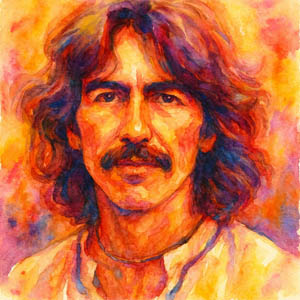 Watercolor of George Harrison
