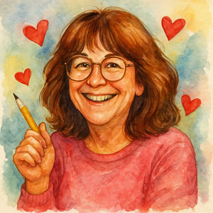 Cathy Guisewite watercolor portrait