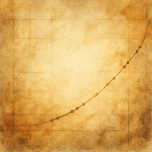 Square watercolor suggesting history — aged paper tones, ink, and a faint timeline