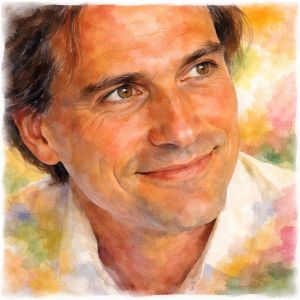 Watercolor portrait inspired by singer-songwriter James Taylor