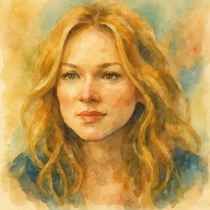 watercolor portrait of Jewel Kilcher