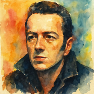 Watercolor of Joe Strummer