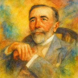 Joseph Conrad watercolor portrait in the Daily Celebrations style