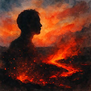 Kīlauea Embers Watercolor