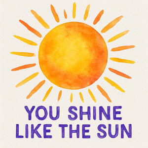 Watercolor sun shining with joy, a celebration of light