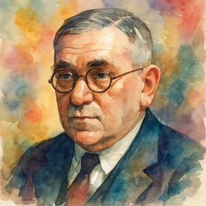 Watercolor portrait of H. L. Mencken