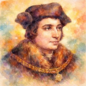 Watercolor portrait inspired by Thomas More