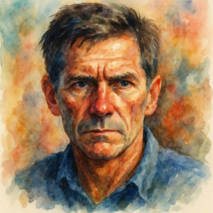 James Nachtwey watercolor portrait