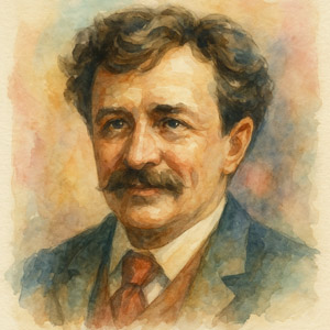 short story writer O. Henry watercolor portrait