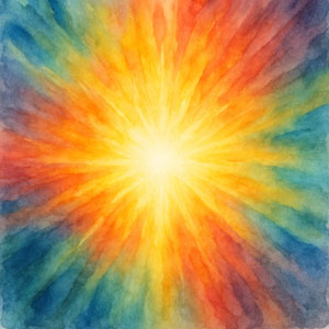 Radiant watercolor symbolizing inner power