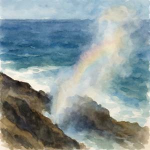 Honolulu Blow Hole with a beautiful rainbow