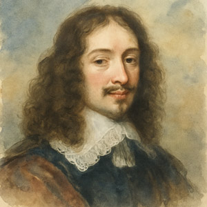 Watercolor portrait of François de La Rochefoucauld