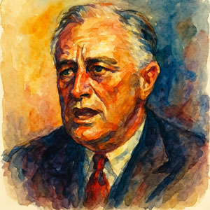 Franklin D. Roosevelt watercolor portrait