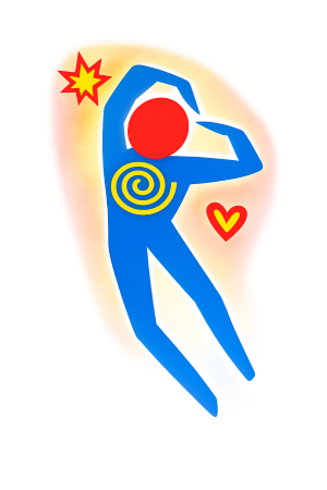 Radiant figure with a soft watercolor glow, symbolizing self-esteem, inner joy, and outward light