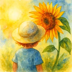Kayla with a sunflower