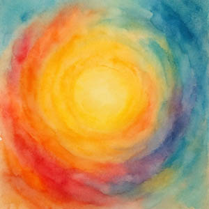 Radiant watercolor symbolizing talent