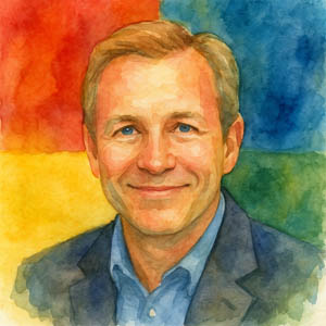 Taylor Hartman creator of The Color Code watercolor portrait