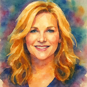 Watercolor of country singer Trisha Yearwood